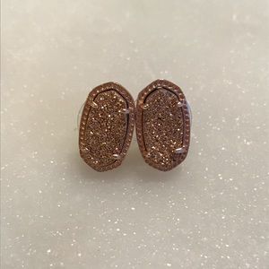 Kendra Scott Ellie Rose Gold Drusy Earrings